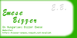 emese bizzer business card